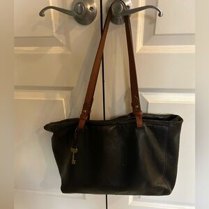 Black leather Fossil purse